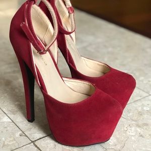 Shoe Republica | Red Suede Pumps